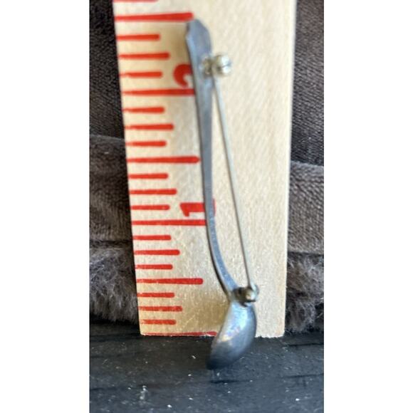 Vintage 1910 GORHAM STERLING SIlVER Tiny Salt spoon pin brooch - Picture 6 of 11